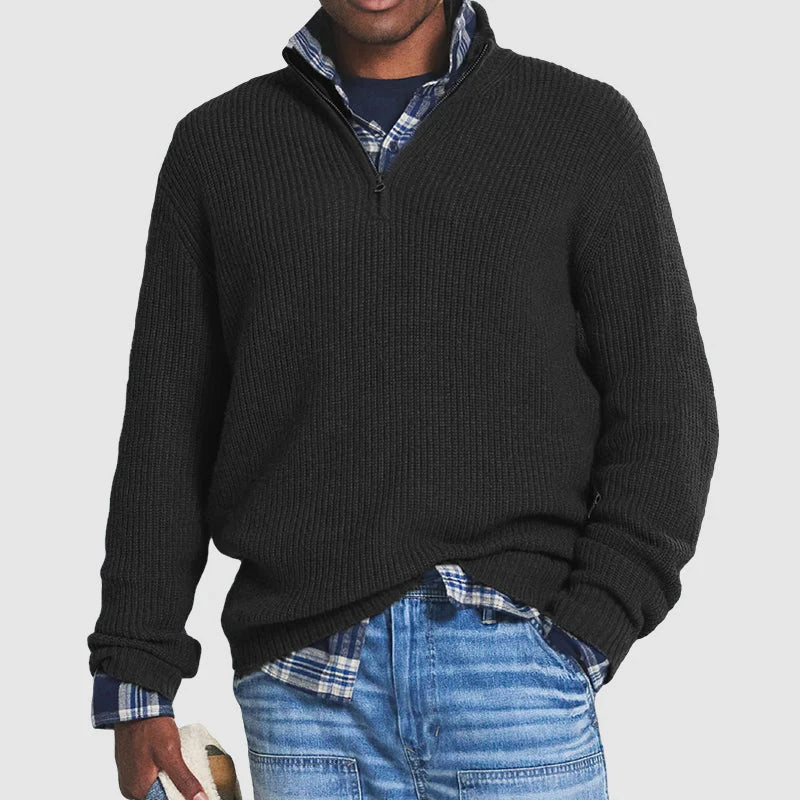 Quarter-Zip Knit Sweater for Men